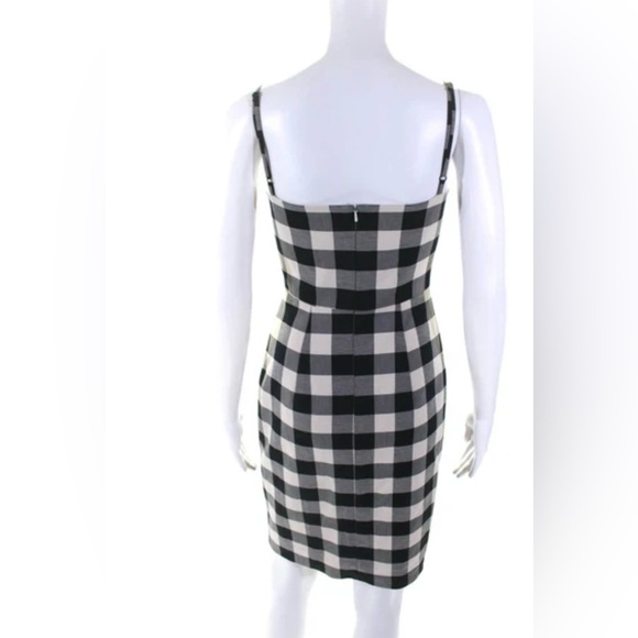 Black Halo Sexy‎ Black & White Plaid Dress Spaghetti Strap Sheath Dress Classic - Picture 2 of 7